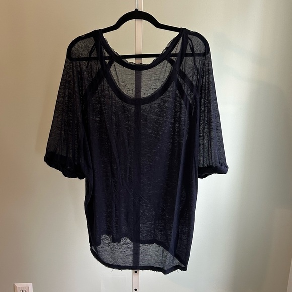 We The Free Navy Sheer Coverup Top - Picture 4 of 5